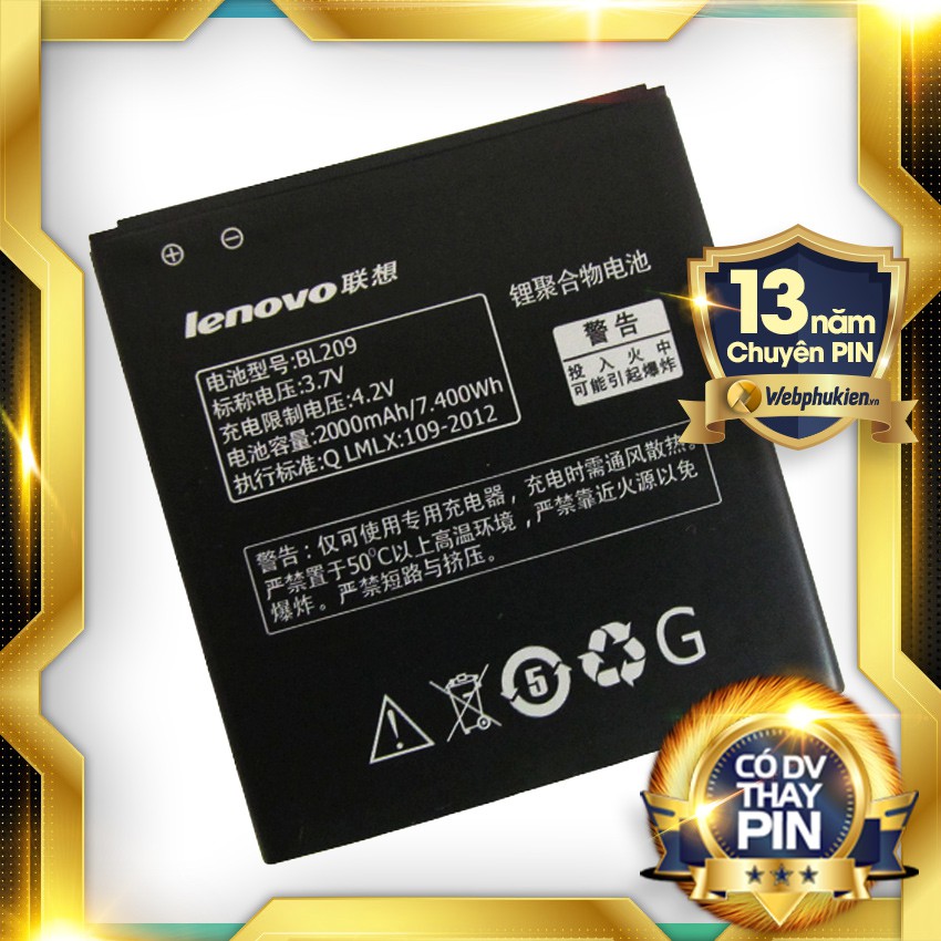 Pin Lenovo BL209 - 2000mAh (A706/A760/ A516 A630e/ A820e/A788t)