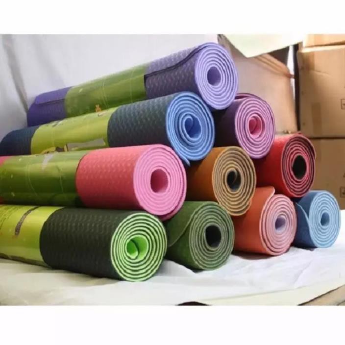 Thảm Yoga, Gym, Fitness Cao Cấp dày 6mm TPE Hàn Quốc(Tặng Kèm Túi Đựng Và Dây Buộc Thảm Sang Trọng) Kèm ảnh thật