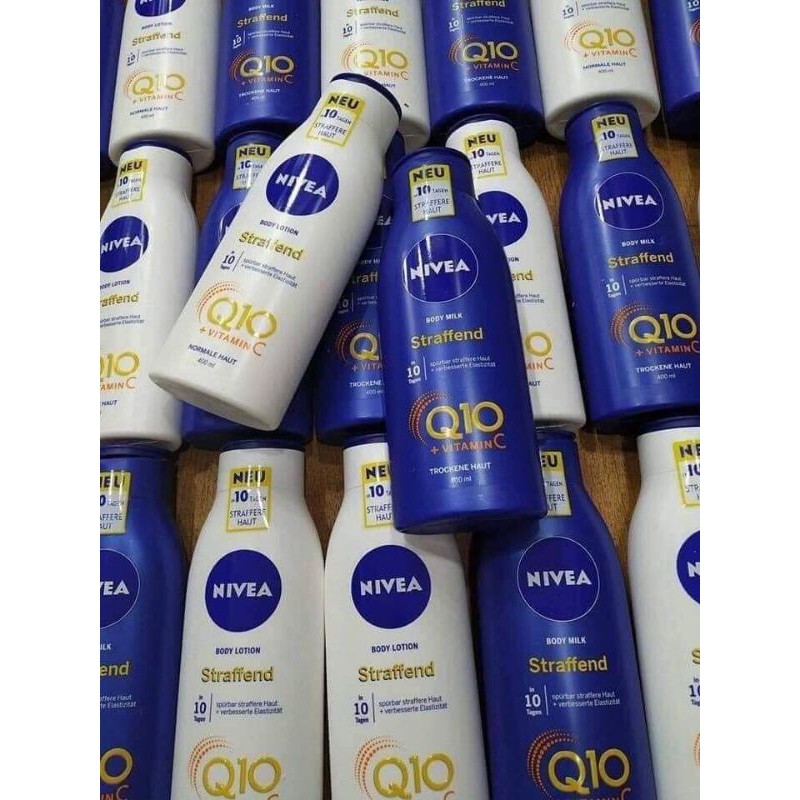 [ hàng Đức] Sữa dưỡng thể chống lão hóa da trắng da NIVEA Q10 chai 400ml