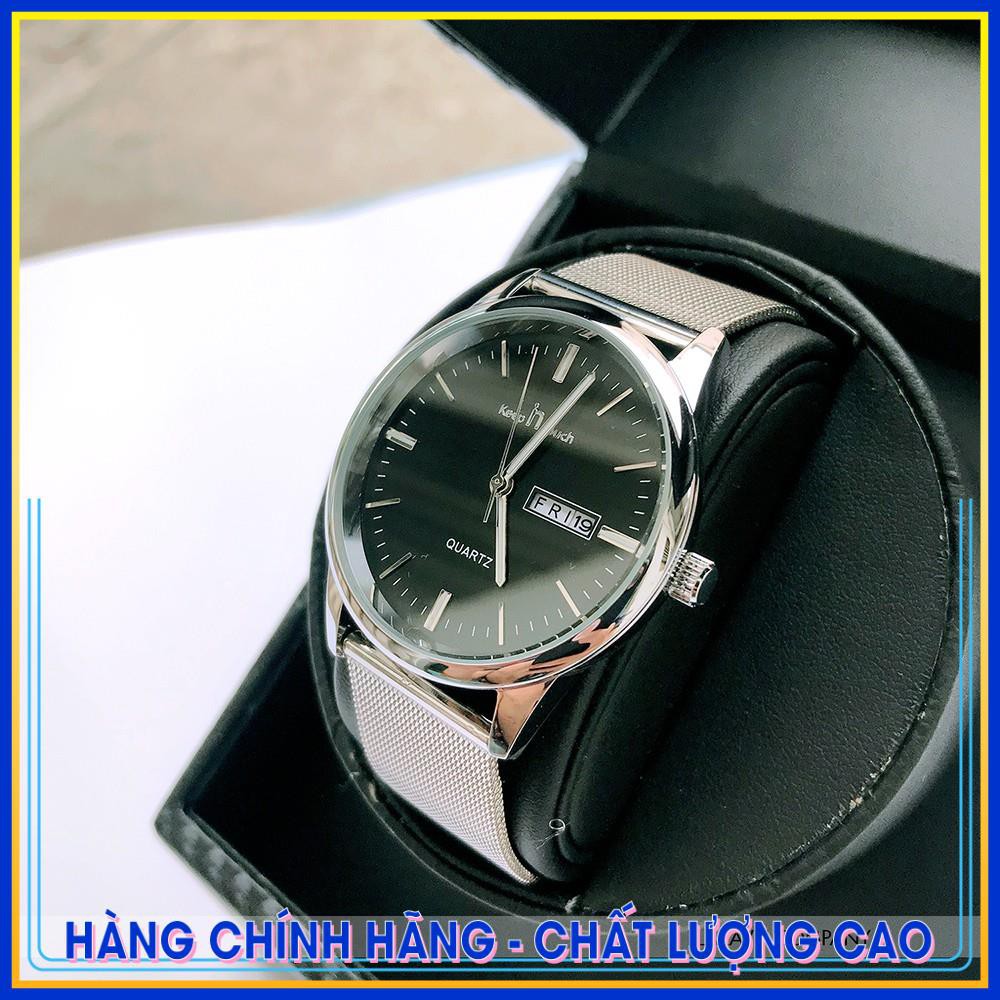 (Plazavn nhập khẩu) Đồng hồ nam dây thép lưới Keep In Touch 8040 chống nước chống xước chống gỉ