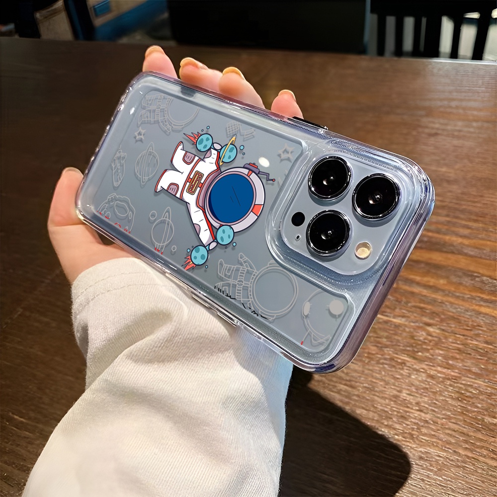 Ốp Điện Thoại Trong Suốt Họa Tiết Phi Hành Gia Cho iphone 14 Plus 11 13promax 12 7Plus X XS Max 7 8 SE 2020