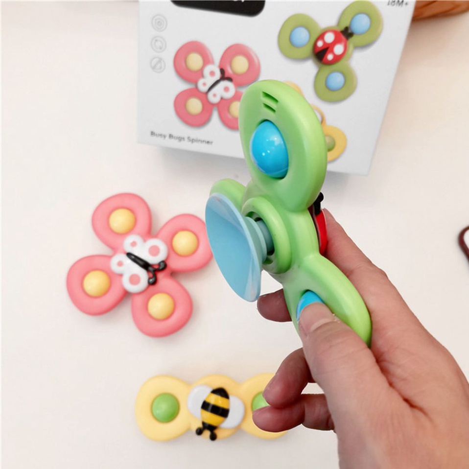 Sét 3 Con Quay Đồ Chơi Fidget Spinner Dán Tường, Thiết Kế Hình Động Vật Hoạt Hình Độc Đáo Dành Cho Bé