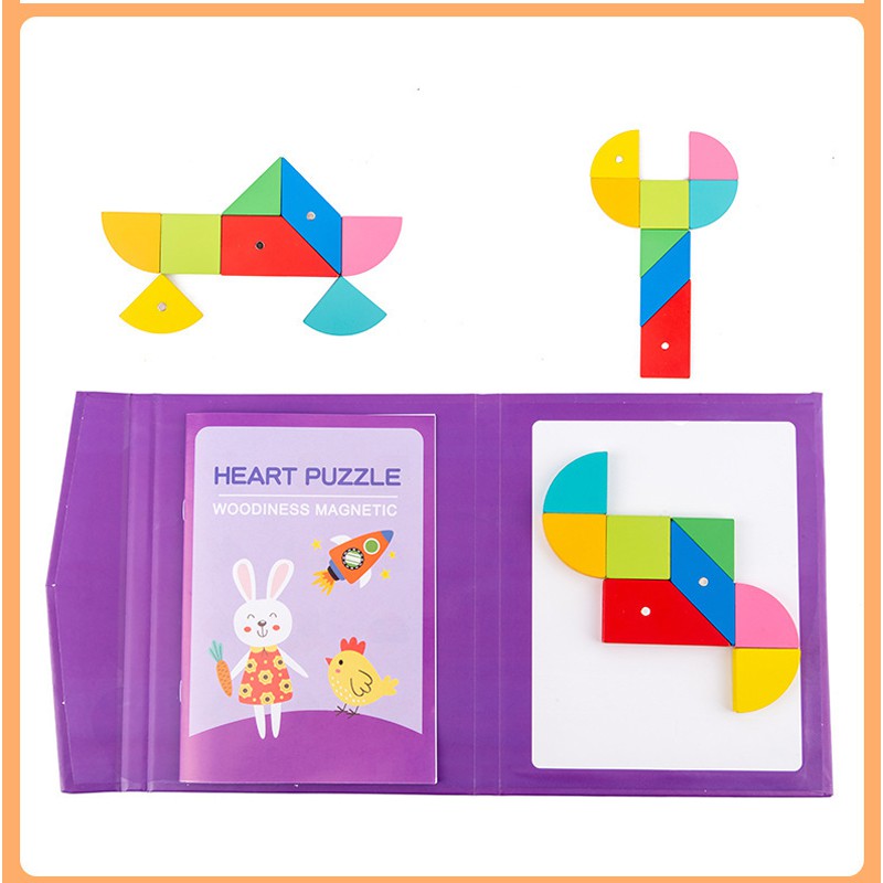 [Mã LIFETOYS1 giảm 30K đơn 99K] Đồ chơi xếp hình tangram gỗ luyện phát triển tư duy từ nhỏ cho bé