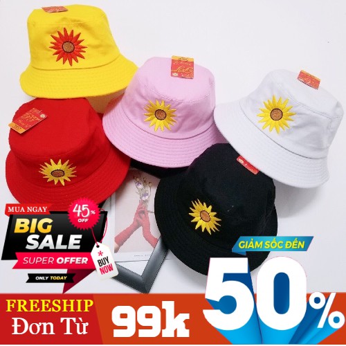 [HOA HƯỚNG DƯƠNG] Nón Bucket Hoa Hướng Dương - Nón Vé Số - Năng Động - Cá Tính