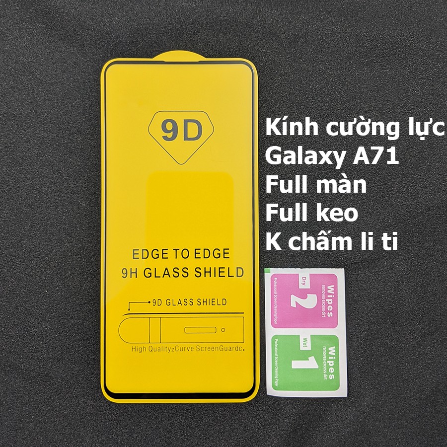 Ốp lưng chống sốc giả da Galaxy A71 kèm kính full màn hình