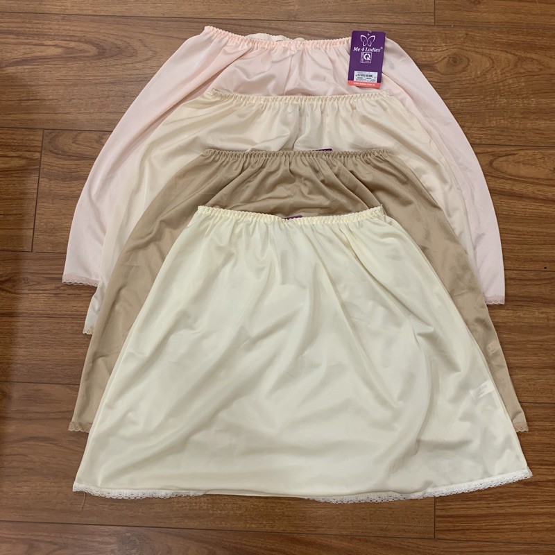 Chân váy ren lưng thun / Váy lót nữ dáng ngắn, thiết kế vải satin, kiểu cạp chun, thuần màu sắc chống Trong Suốt Váy | BigBuy360 - bigbuy360.vn