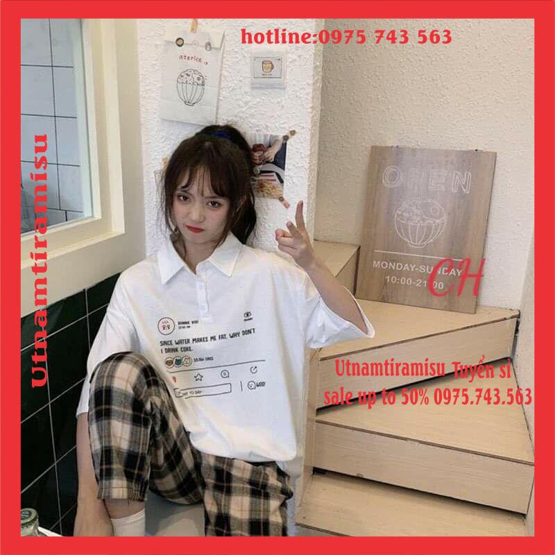 Áo thun POLO Pony Vivi  nữ tay lỡ có cổ♥️ Phông form rộng freesize unisex mặc đi học, cặp, nhóm, lớp in hình DỄ THƯƠNG | BigBuy360 - bigbuy360.vn