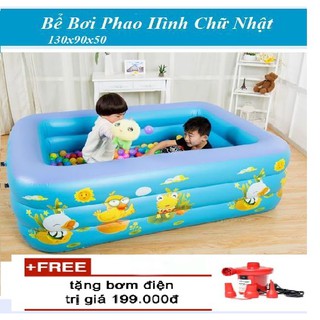 Bể bơi phao 3 tầng cho bé 130x90x55cm + bơm điện