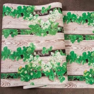 Giấy dán tường gỗ xen cỏ