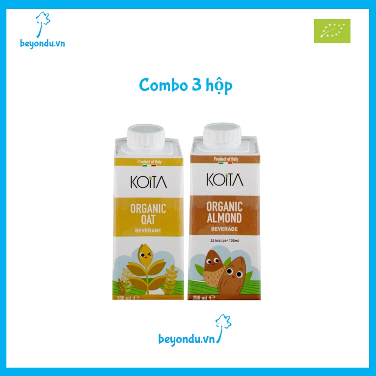 Sữa yến mạch hữu cơ Koita 200ml và sữa hạnh nhân hữu cơ Koita 200ml combo thumbnail