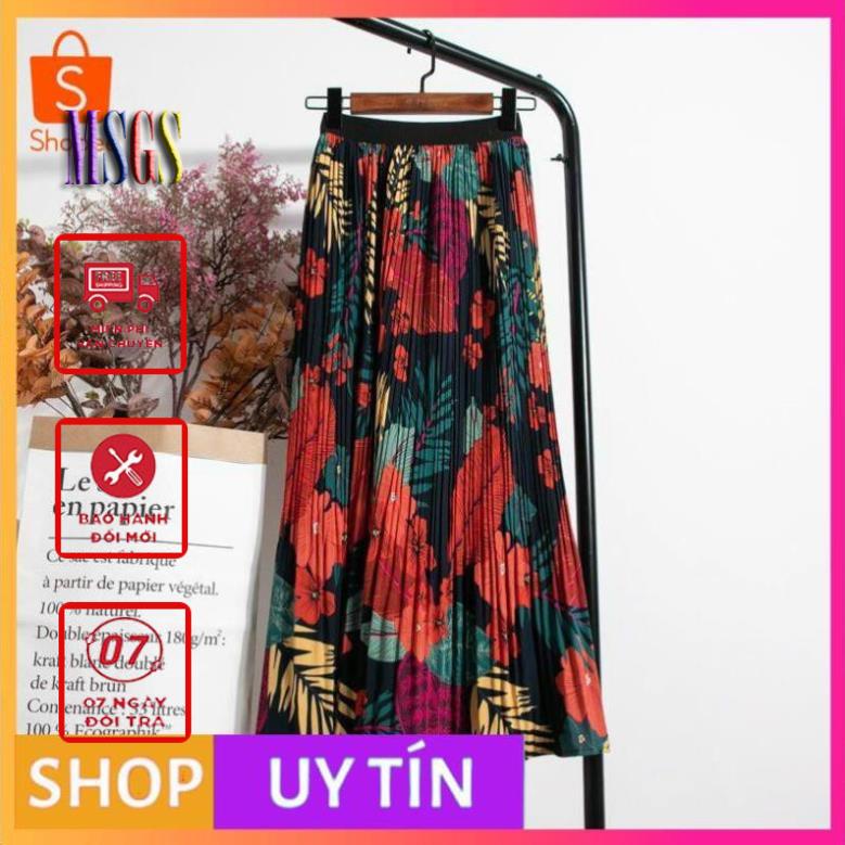 -CHÂN VÁY XÒE VOAN XẾP LY HỌA TIẾT CAO CẤP - [CHẤT LƯỢNG CAO CẤP]