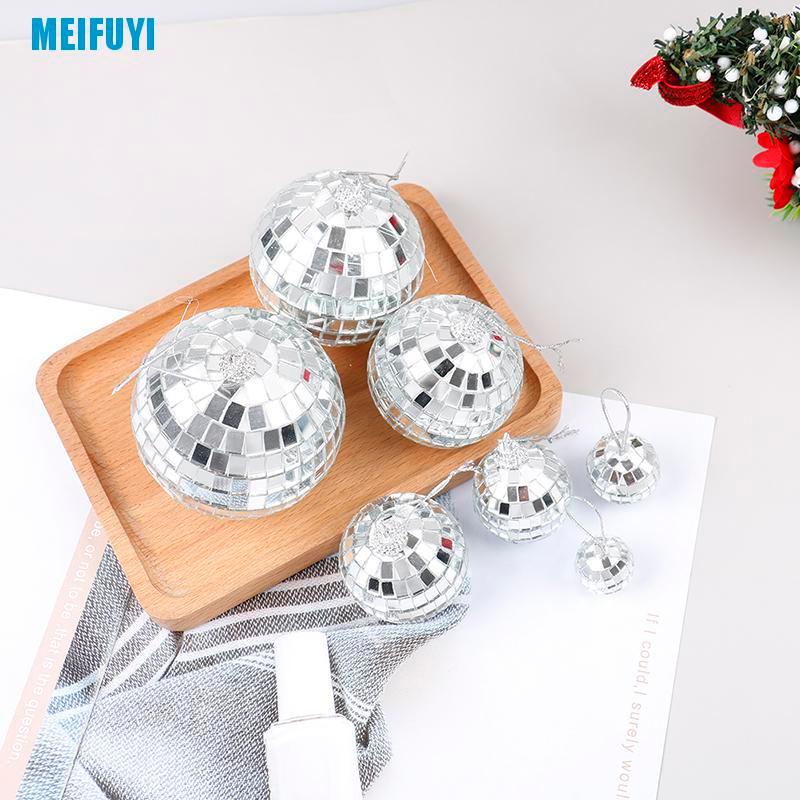 Quả cầu tròn tráng gương 2-8cm trang trí cây thông giáng sinh