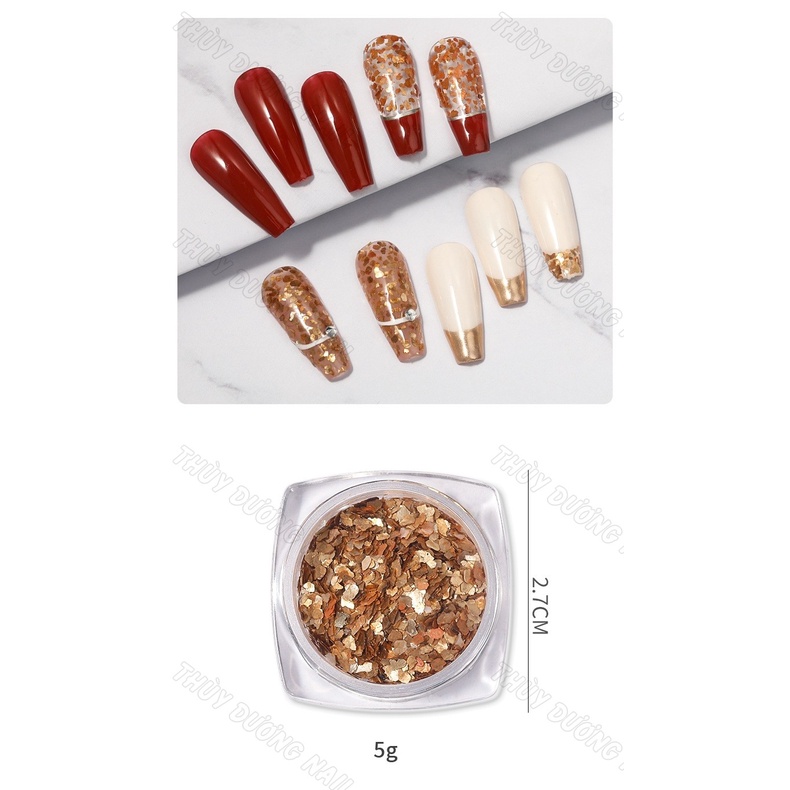 Set xà cừ vảy cá 6 màu ẩn gel, trang trí móng, chuyên dùng làm nail