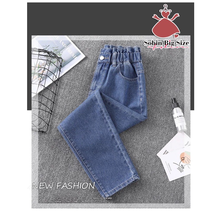 SOBIN BIG SIZE (50 - 90)KG, QUẦN JEAN BAGGY LƯNG THUN, QUẦN JEAN XANH FORM DÁNG XỊN SÒ CAO CẤP | BigBuy360 - bigbuy360.vn