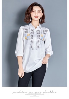 Áo sơ mi nữ cao cấp dành cho người béo , chất thô lụa mặc mát NP200