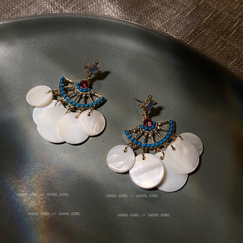 OIMG  Khuyên Tai Vỏ Sò Bạc 925 Phong Cách Bohemian Cổ Điển Dành Cho Nữ