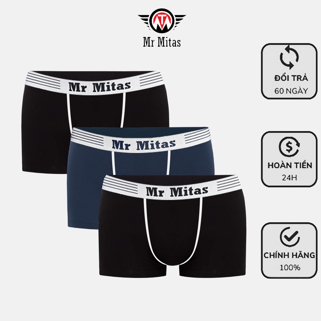 Combo 3 quần lót nam Boxer Minh Tâm Basics viền êm ái