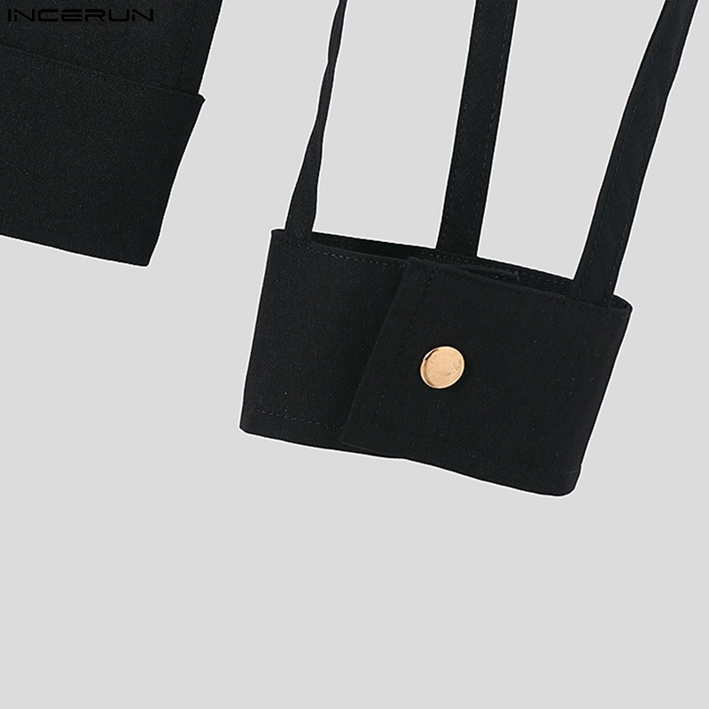 Áo sơ mi INCERUN nam dài tay cài nút độc đáo kích thước S-5XL