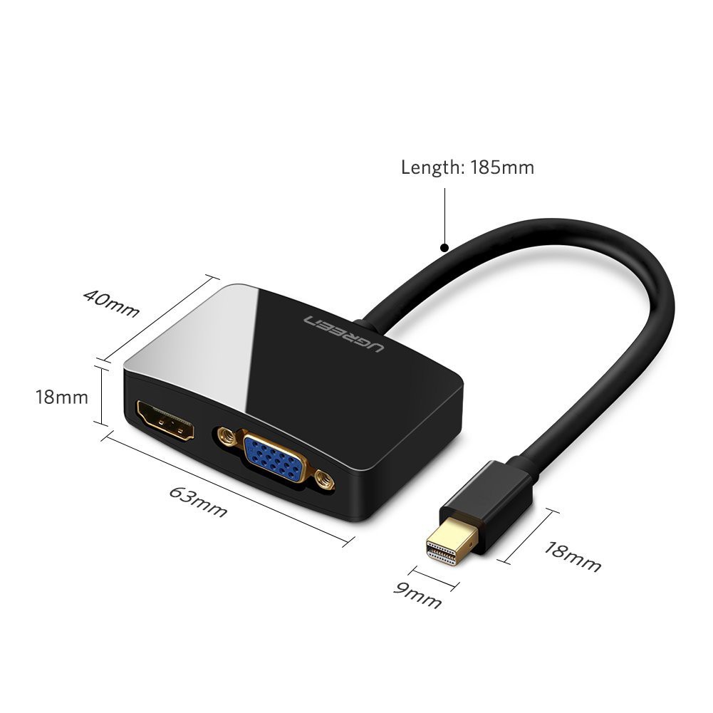 MiniDisplayport to VGA+HDMI Adapter chính hãng Ugreen 10439