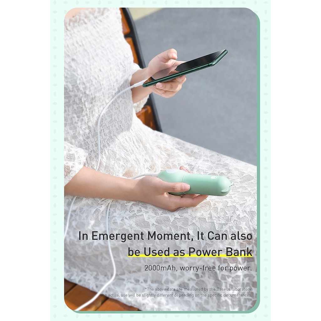 Quạt tích điện kiêm sạc dự phòng Baseus Tricolor (Chính hãng, BH 1 năm) | BigBuy360 - bigbuy360.vn