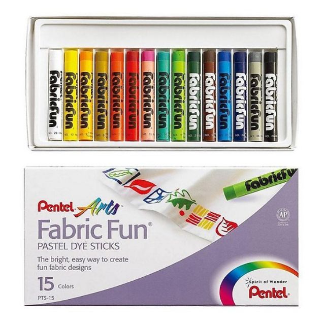 Màu Sáp Vẽ Trên Vải Sợi Pentel PTS-15 (15 màu)