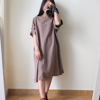 Váy linen tay phồng