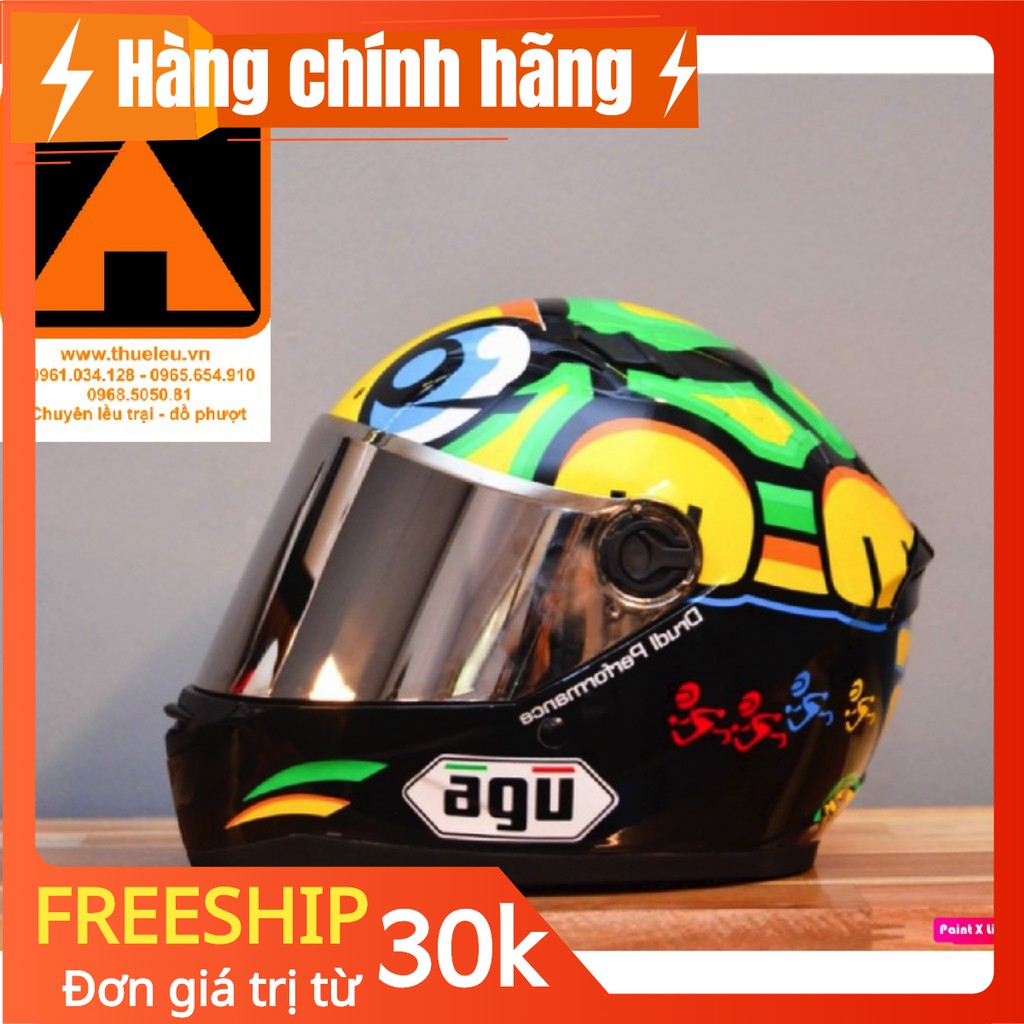 [Freeship] Chuyên phân phối Nón FULL FACE AGU RÙA TẶNG balo dây rút đựng mũ chống trầy