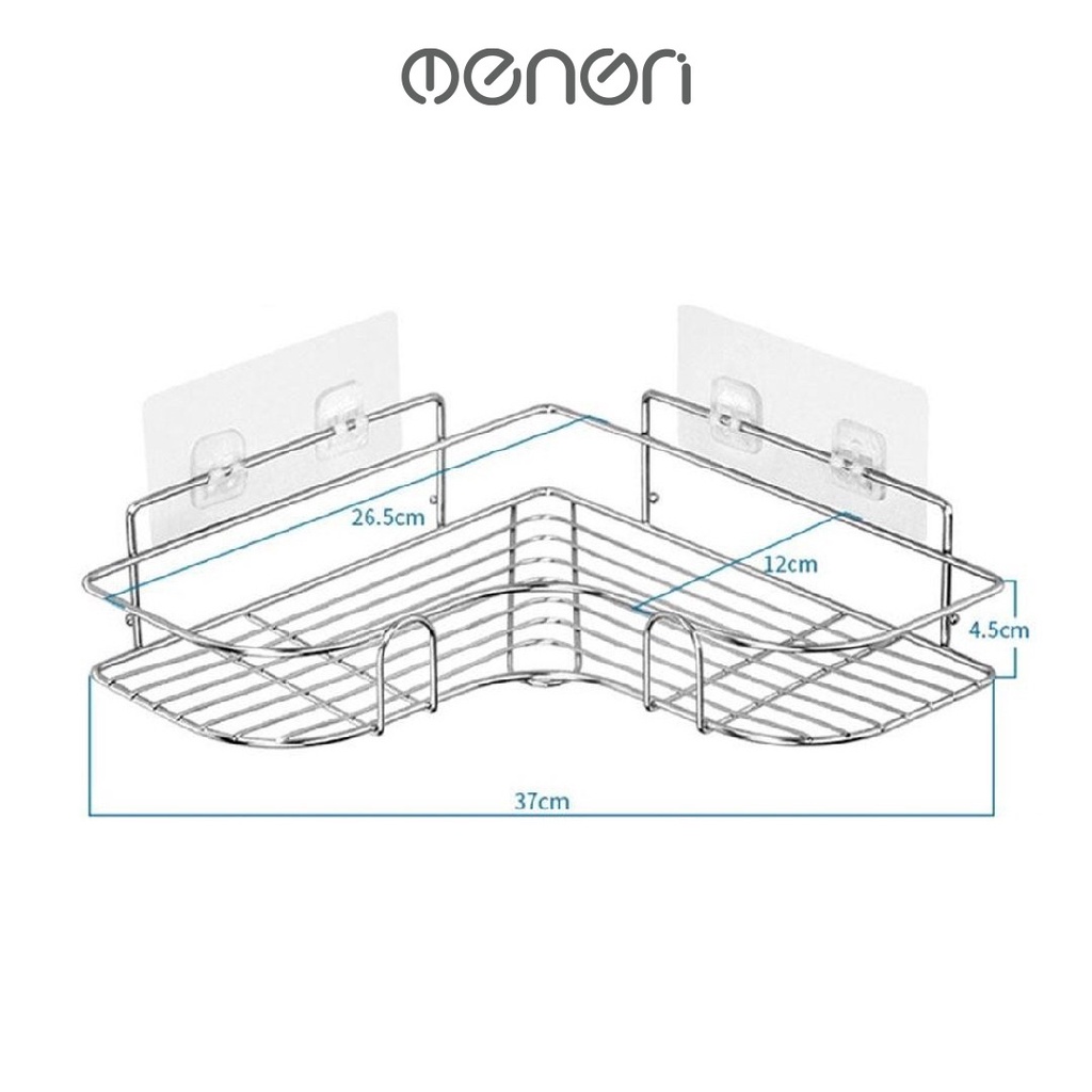 Kệ Góc Dán Tường INOX 304 Để Đồ Nhà Tắm Phòng Bếp Siêu Chắc - OENON