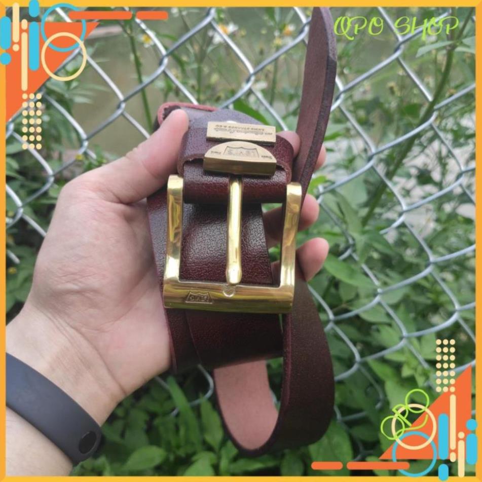 ✅ Da Thật Khóa Đồng Đúc Nguyên Khối ✅ Thắt Lưng Da Bò Nguyên Tấm Trơn -  - Bảo Hành 12 Tháng - LEVI'S