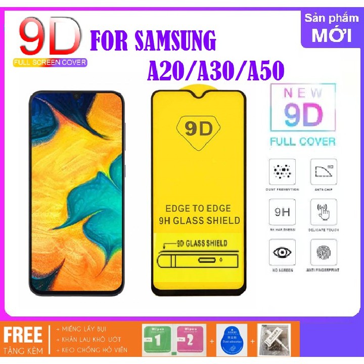 Kính Cường Lực 9D Dành Cho Samsung Galaxy A20/ M30/ A50/ A30 Full Màn Hình Full Keo