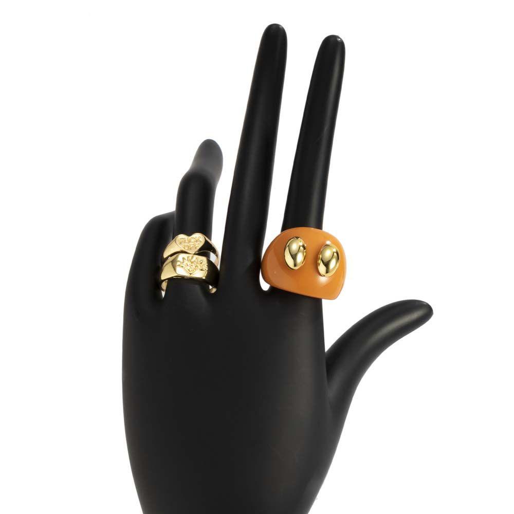 Bộ Nhẫn Resin Trong Suốt Mặt Cười / Hoa Hạt Kim Loại Tráng Men Màu Dầu