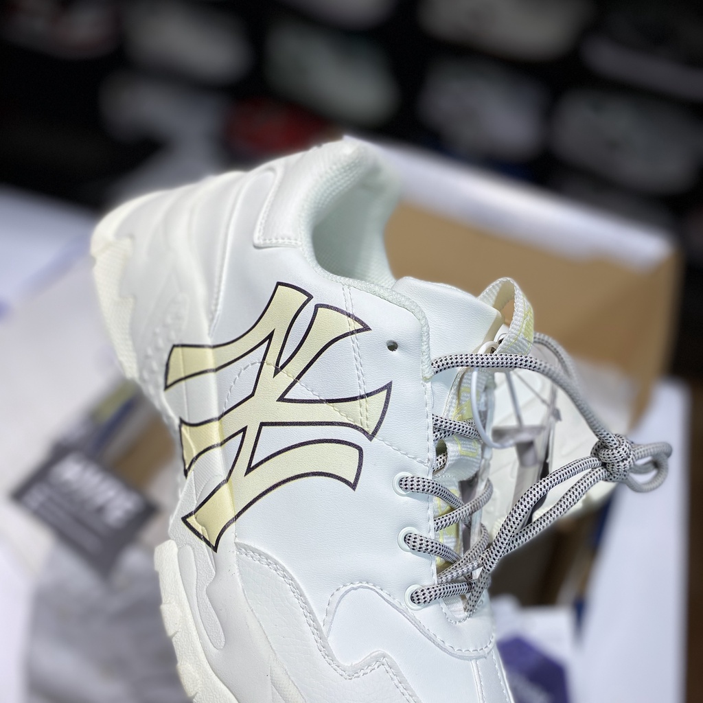 Giày sneaker MLB chunky NY Trắng chữ vàng - Hype Sneaker | Bản 1:1.