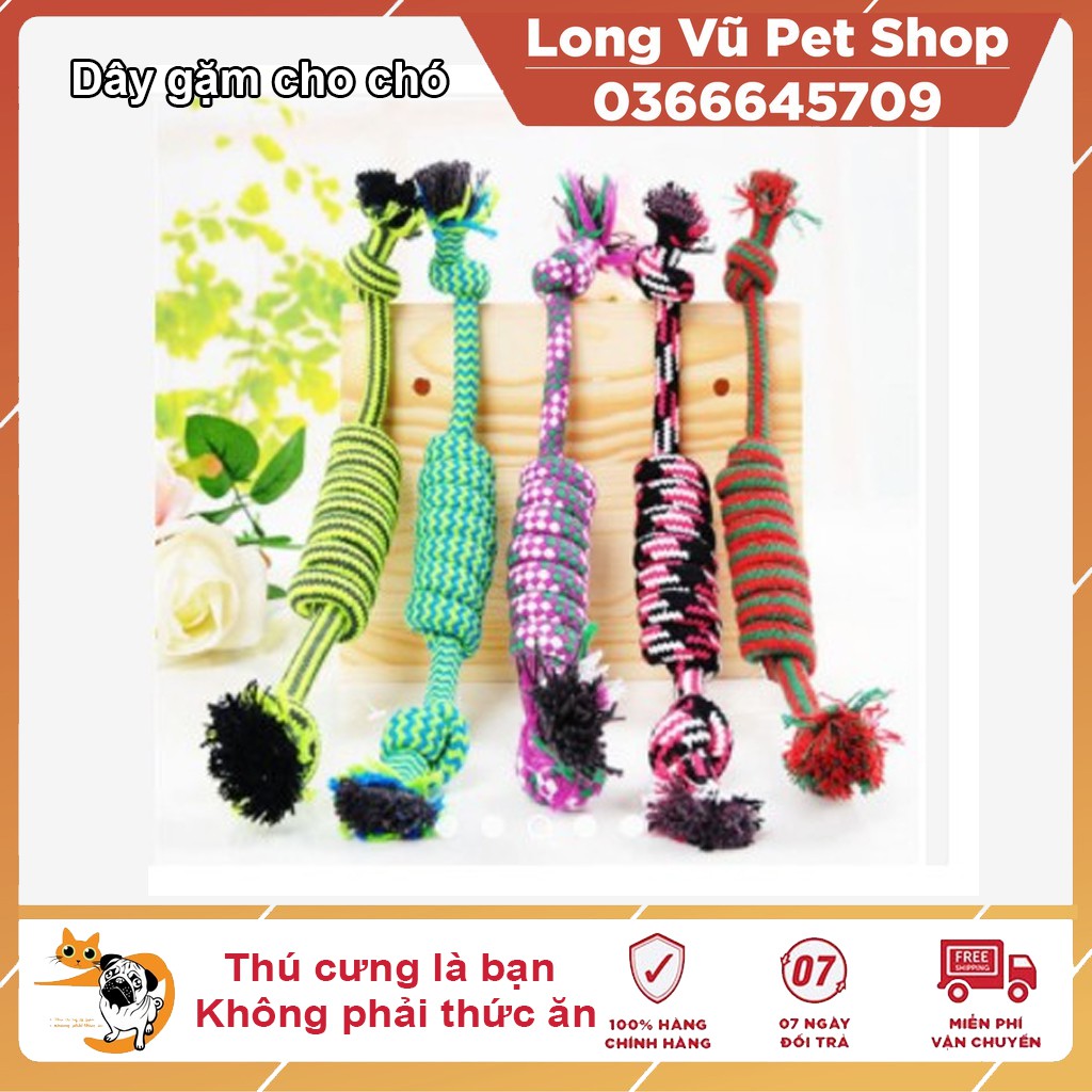 Dây cho cún tập nhai - Nơ cotton nhiều màu - Đồ chơi