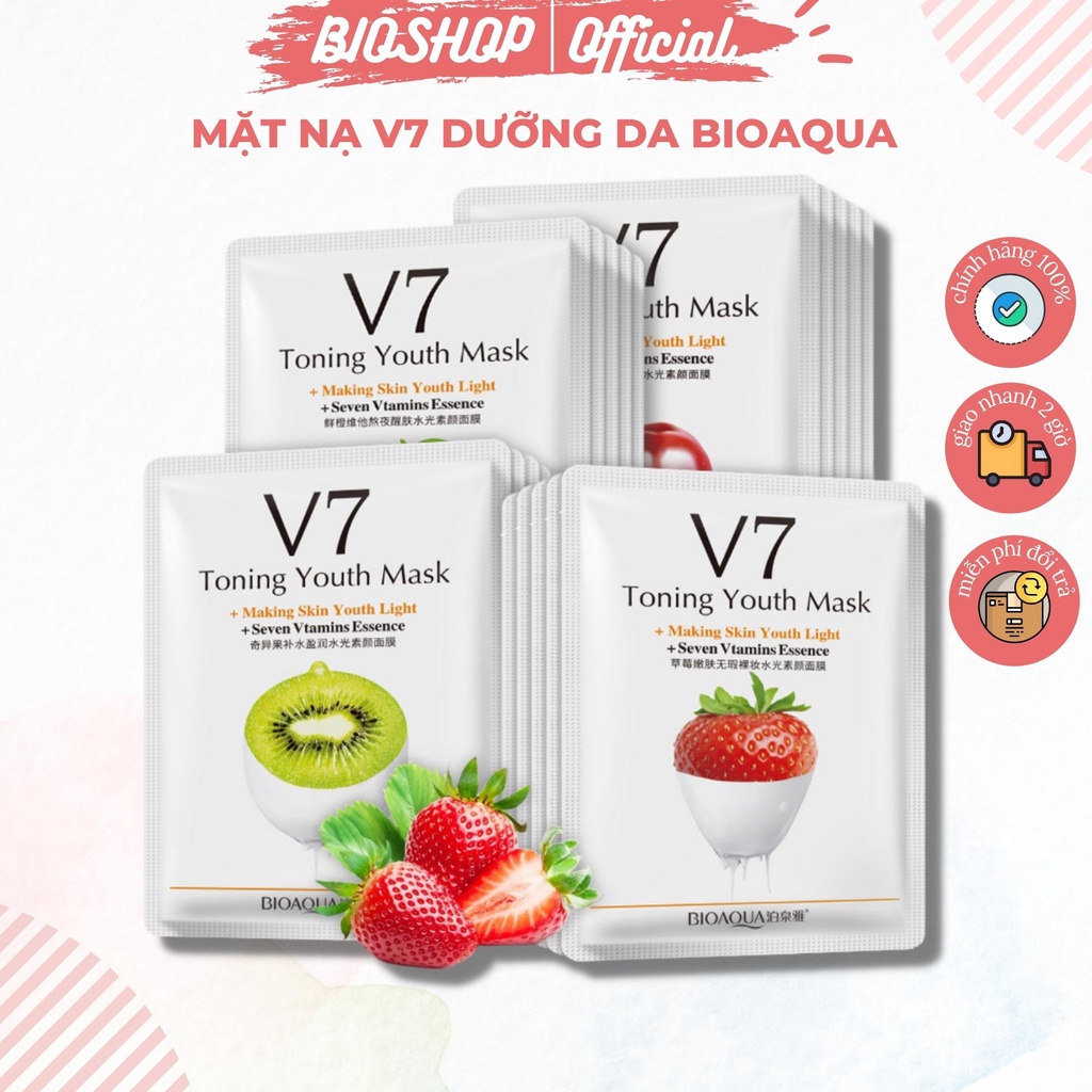 Mặt nạ trái cây dưỡng trắng da V7 Bioaqua