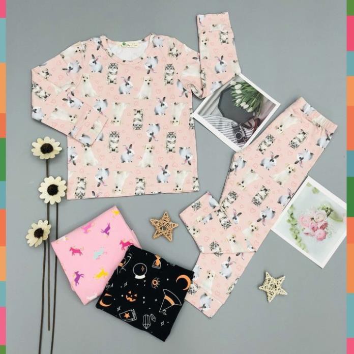 Bộ thu đông cho bé gái, đồ bộ thun bé gái chất cotton mềm mát, size 1-8 tuổi - BEEKIDS