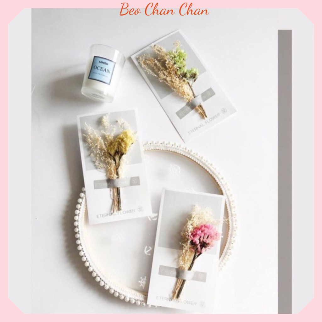THIỆP HANDMADE GẮN HOA KHÔ THIỆP DECOR THIỆP QUÀ SINH NHẬT DỊP LỄ