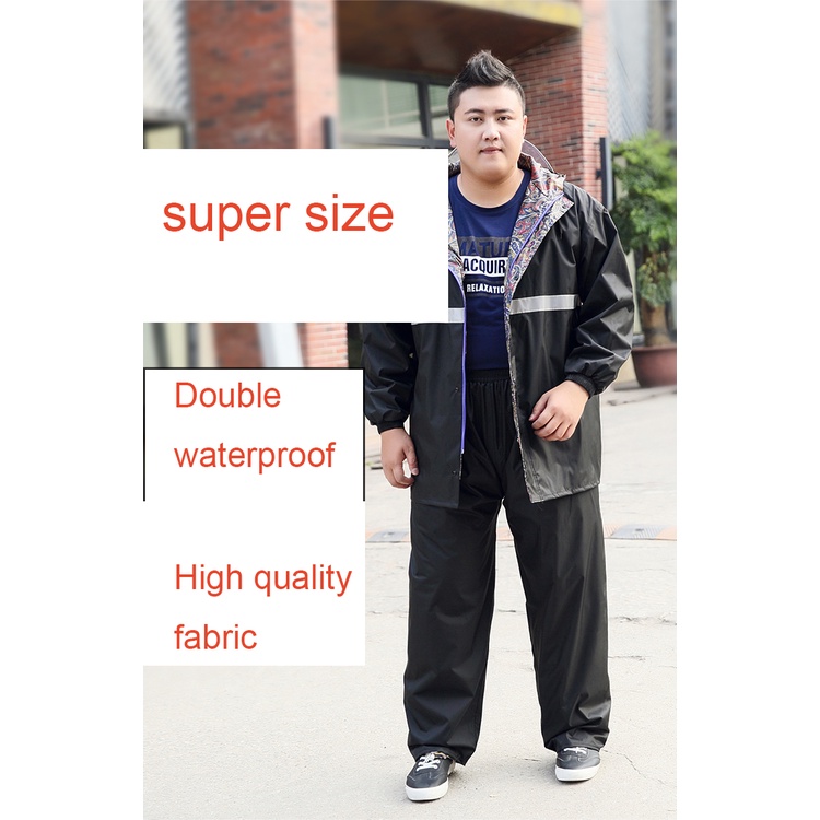 Bộ Quần Áo Mưa Cỡ Lớn Chống Thấm Nước Dành Cho Nam Và Nữ 50-150 kg