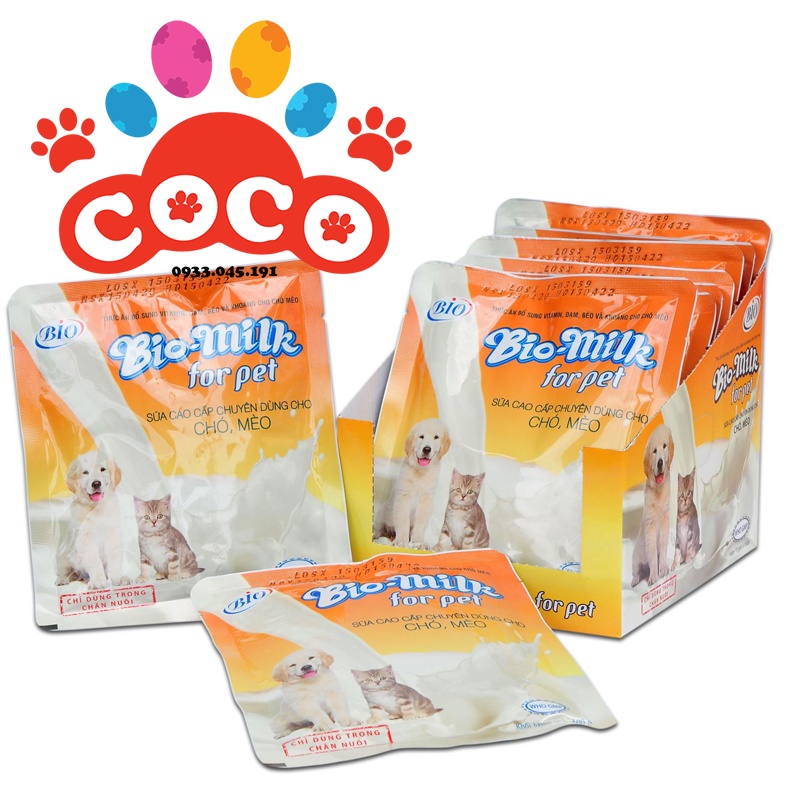 CHÍNH HÃNG Sữa cao cấp bio milk cho chó mèo - Túi 100gr