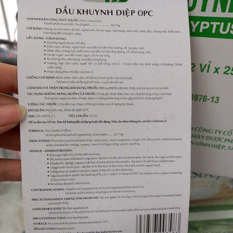 DẦU KHUYNH DIỆP OPC 25ml