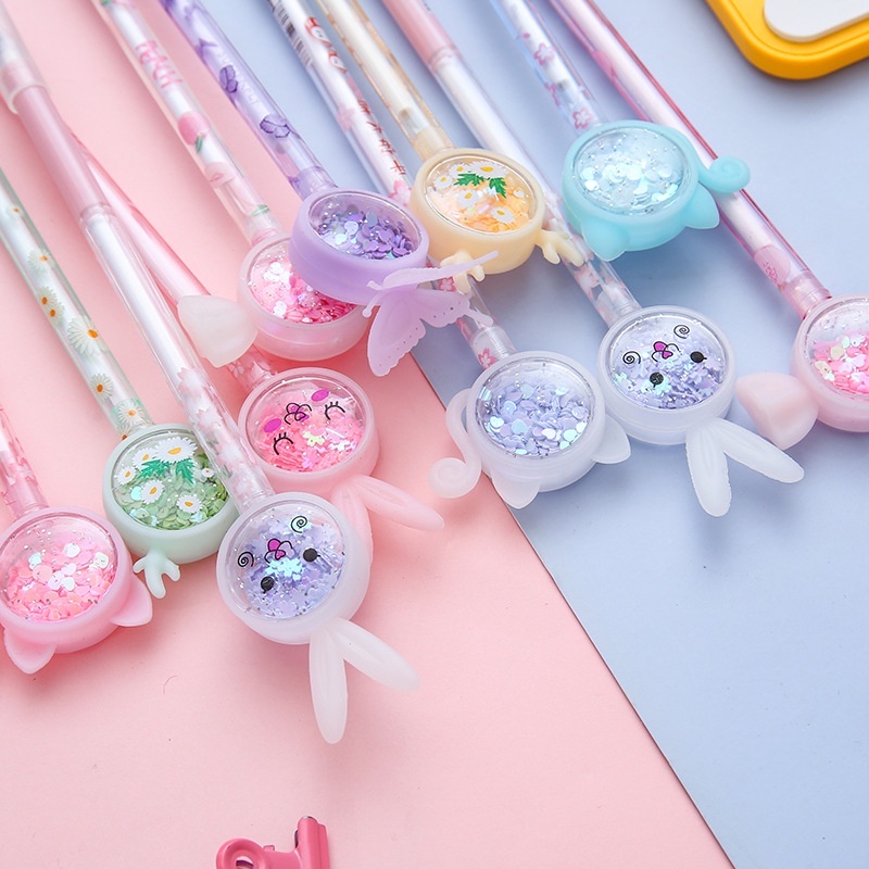 Bút Gel mực đen ngòi 0.38mm chống muỗi họa tiết hoạt hình đáng yêu