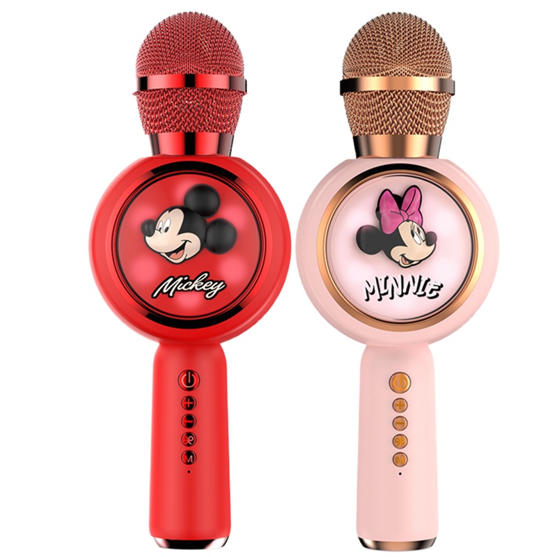 Disney Mickey Mouse Condenser Mic Loa Nghe Nhạc Bluetooth Không Dây Mini Loa Di động Dễ Thương Loa Bluetooth Condenser Mic