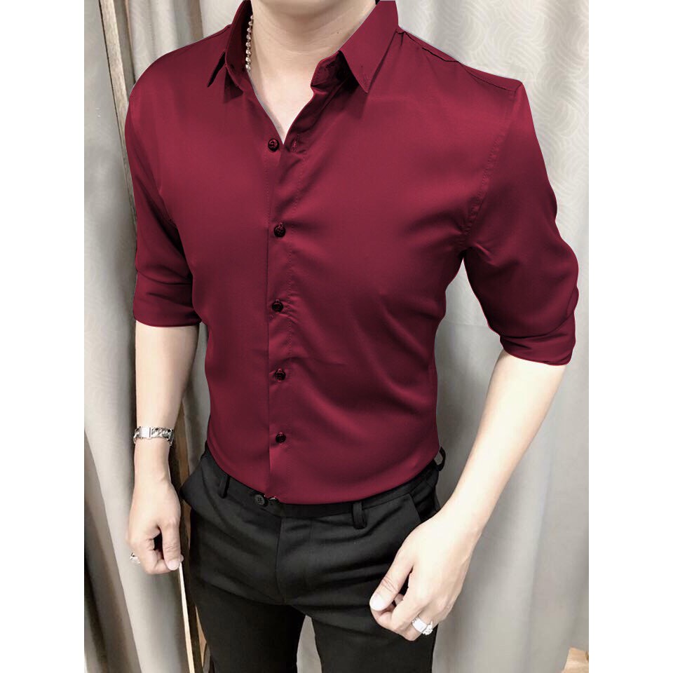 [HOT -----] Áo Sơ Mi Nam Tay Dài Trơn Đủ Màu Chất Xịn Mịn | BigBuy360 - bigbuy360.vn