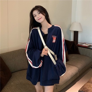 Set Áo Khoác Nỉ PITAO Kéo Khóa Sọc Tay Nam Nữ Unisex + Quần Short Ống Rộng Ulzzang