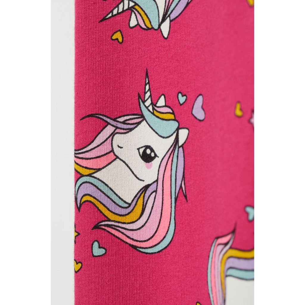 Quần legging unicorn hồng HM H&amp;M sz 1.5-2, 2-3, 9-10y_hàng chính hãng authentic