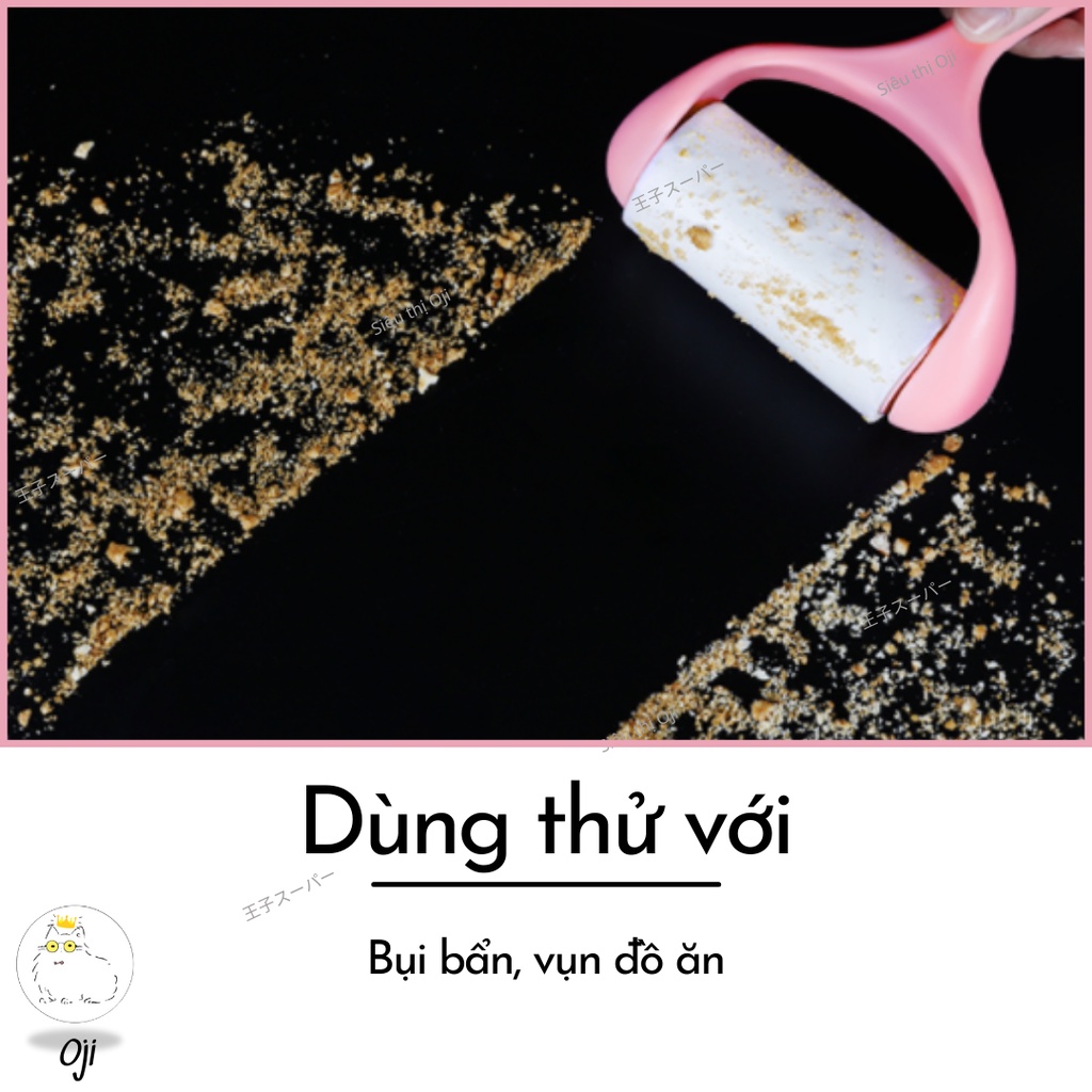 Cây Lăn Bụi Quần Áo Cây Lăn Lông Mèo Tay Cầm Uốn Cong Thông Minh, 2 Lõi tặng kèm