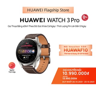 Đồng Hồ Thông Minh HUAWEI WATCH 3 Pro | Gọi Thoại eSIM | Theo Dõi Sức Khỏe | Pin 5 Ngày
