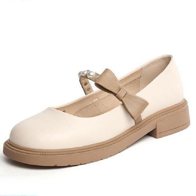 Giày Cao Gót Đính Ngọc Trai Phong Cách lolita Xinh Xắn Cho Nữ