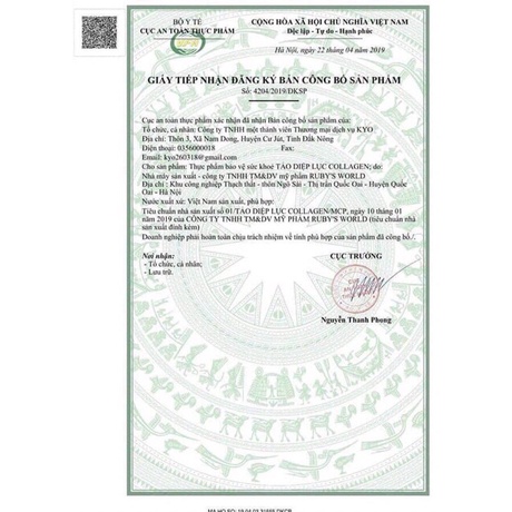 Tảo Diệp Lục Collagen 100gr .