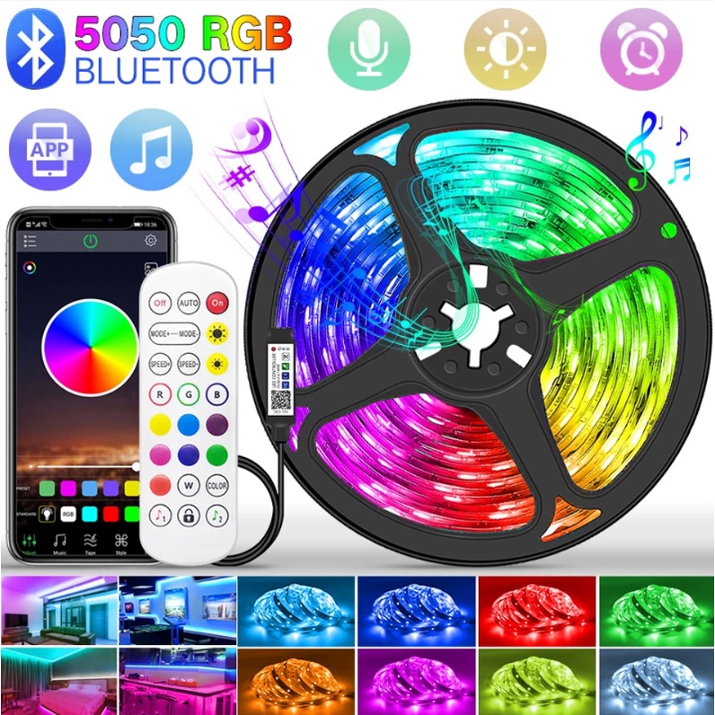 Đèn led trang trí nhà cửa quay tiktok triệu view led dây RGB silicon điều khiển qua app bluetooth kế