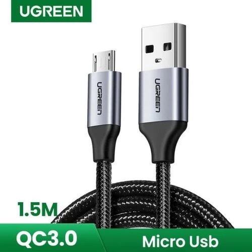 Cáp Micro USB Chính Hãng Ugreen US290 60146 60147 60148 (sạc nhanh, dây dù đầu nhôm 2.4A QC 3.0)